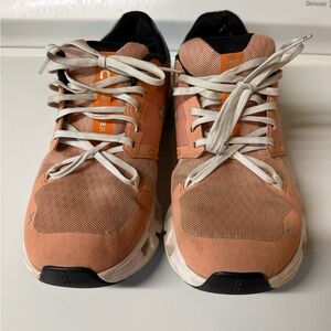 ON Cloudflyer 4 Running Shoes - Peach | Aloe Women's Size 10 *flawed*